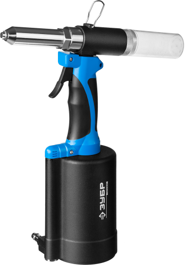 Заклепочник ЗУБР пневматический, корпус из композит материал, для заклепок из нерж стали, 2,4-3,2-4-4,8-6-6,4мм — Официальный партнер ЗУБР в России