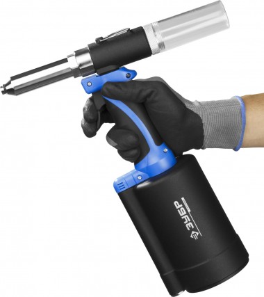 Заклепочник ЗУБР пневматический, корпус из композит материал, для заклепок из нерж стали, 2,4-3,2-4-4,8-6-6,4мм — Официальный партнер ЗУБР в России