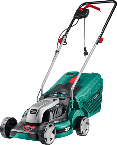 Газонокосилка электрическая, ЗУБР, ш/с 330мм, регулировка высоты 20-60 см, пластик. травосборник 35 л, 1300Вт — Официальный партнер ЗУБР в России