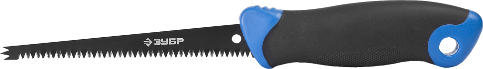 Выкружная мини-ножовка для гипсокартона. ЗУБР 150 мм, 8 TPI, 3D-заточка, 2-комп рукоятка фото 1 — Официальный партнер ЗУБР в России