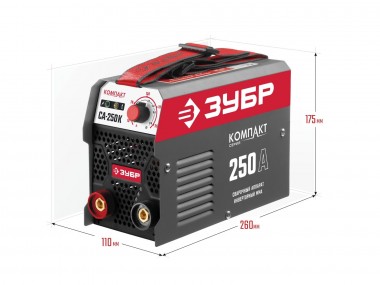 ЗУБР ММА, 250 А, КОМПАКТ, сварочный аппарат инверторный, макс. электрод Ø 6.0 мм (СА-250К) — Официальный партнер ЗУБР в России