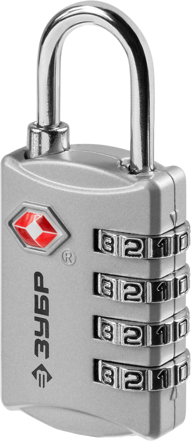 Замок TSA багажный, кодовый, 4 диска, ЗУБР Профессионал — Официальный партнер ЗУБР в России