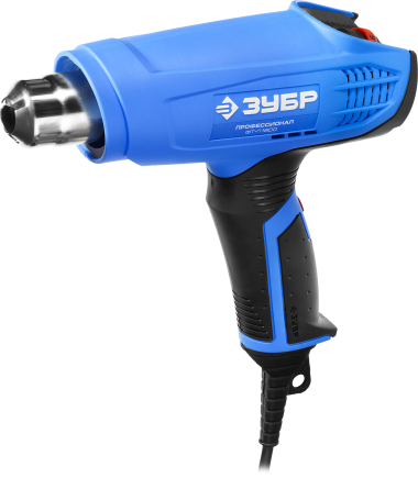 Фен технический (строительный), ЗУБР Профессионал ФТ-П1800, керам. изолятор, электр. регул. темп-ры, 2 режима: 80-550град, 350/550 л/мин, 1800Вт — Официальный партнер ЗУБР в России