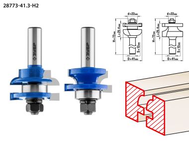 Набор фрез рамочных №3, D= 41мм, рабочая длина-25,4мм, хв.-12мм, d-22мм, ЗУБР Профессионал — Официальный партнер ЗУБР в России