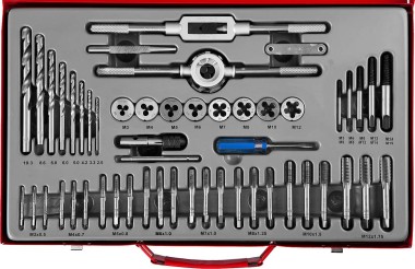 Набор метчиков и плашек ЗУБР 52 предмета 9ХС, 28130-H52_z01 — Официальный партнер ЗУБР в России