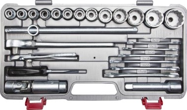 НИЗ Набор слесарно-монтажного инструмента &quot;АВТОМОБИЛИСТ&quot;, сталь 40Х, 1/2&quot;, в пластиковом кейсе, 26 предметов 27625-H26 ЗУБР — Официальный партнер ЗУБР в России
