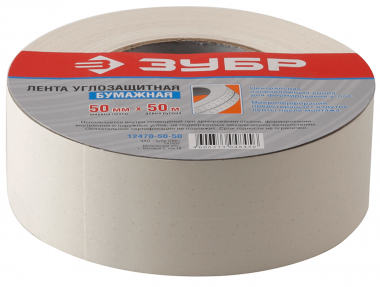 Лента ЗУБР &quot;МАСТЕР&quot; углозащитная бумажная, 50мм х 50м — Официальный партнер ЗУБР в России