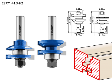Набор фрез рамочных №1, D= 41мм, рабочая длина-25,4мм, хв.-12мм, d-22мм, ЗУБР Профессионал — Официальный партнер ЗУБР в России