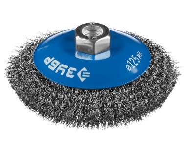 Щетка-крацовка "Зубр" коническая для УШМ, 125ммxM14 "ПРОФЕССИОНАЛ", 35265-125_z02 &mdash; Официальный партнер ЗУБР в России