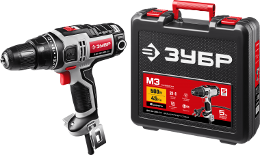 ЗУБР ДШ-М3-500-2 К дрель-шуруповерт сетевая, 2 скор, 500 Вт, 0-500/0-1800 об/мин — Официальный партнер ЗУБР в России