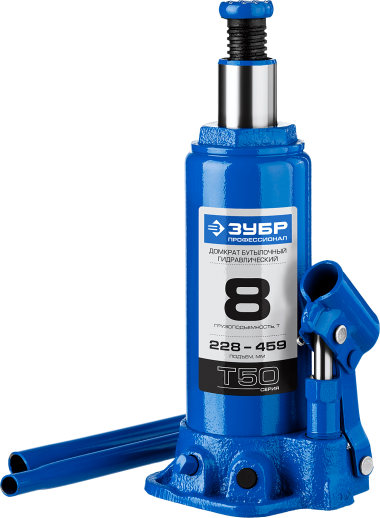 Домкрат ЗУБР &quot;ПРОФЕССИОНАЛ&quot; гидравлический бутылочный, 8т, 230-457мм 43060-8_z01 — Официальный партнер ЗУБР в России