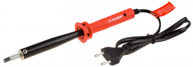 Электропаяльник ЗУБР с пластиковой рукояткой и долговечным жалом, форма клин, 220 В, 100Вт &quot;МАСТЕР&quot; 55400-100_z01 — Официальный партнер ЗУБР в России