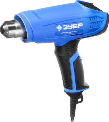 Фен технический (строительный), ЗУБР Профессионал ФТ-П1600, керамический изолятор, 2 режима: 350град/ 350л/мин, 550град/ 550л/мин, насадки, 1600Вт — Официальный партнер ЗУБР в России