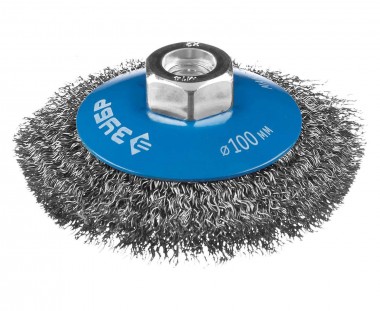 Щетка-крацовка &quot;Зубр&quot; коническая для УШМ, 100ммxM14 &quot;ПРОФЕССИОНАЛ&quot;, 35265-100_z02 — Официальный партнер ЗУБР в России