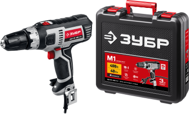 ЗУБР ДШ-М1-400-2 K дрель-шуруповерт сетевая, 400 Вт, 0-450/0-1800 об/мин — Официальный партнер ЗУБР в России