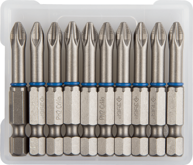 Биты ЗУБР &quot;ЭКСПЕРТ&quot; торсионные кованые, обточенные, хромомолибденовая сталь, тип хвостовика E 1/4&quot;, PH2, 50мм, 10шт — Официальный партнер ЗУБР в России