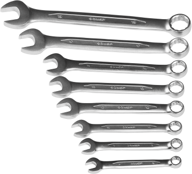 Набор комбинированных гаечных ключей 8 шт, 8 - 19 мм, ЗУБР — Официальный партнер ЗУБР в России
