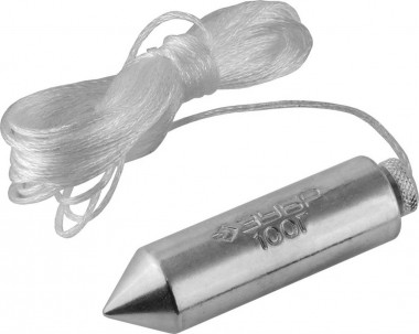 Отвес ЗУБР &quot;МАСТЕР&quot; строительный со шнуром, 100гр, пластиковый контейнер, 5 м, 0636-100_z01 — Официальный партнер ЗУБР в России