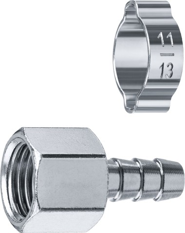 Переходник для пневмоинструмента ЗУБР 8 мм, штуцер 1/4&quot;F, с хомутом, 64923-1/4-08 Профессионал — Официальный партнер ЗУБР в России