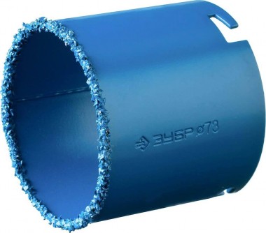 Кольцевая коронка ЗУБР высота 55мм, d=73мм, c карбид-вольфрамовой крошкой, &quot;Профессионал&quot;, 33350-73_z01 — Официальный партнер ЗУБР в России