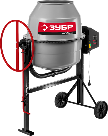 Бетономешалка (бетоносмеситель), чугунный венец, ЗУБР &quot;МАСТЕР&quot; БМЧ-200, 200л, 1000Вт — Официальный партнер ЗУБР в России