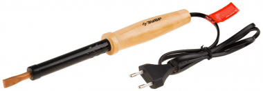 Электропаяльник ЗУБР с деревянной рукояткой и долговечным жалом, форма клин, 100Вт, &quot;МАСТЕР&quot; 55405-100_z01 — Официальный партнер ЗУБР в России