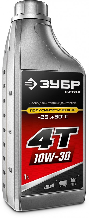 Масло полусинтетическое ЗУБР для 4-тактных двигателей EXTRA 4Т-10W30 70610-1 — Официальный партнер ЗУБР в России
