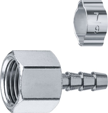 Переходник для пневмоинструмента ЗУБР 6 мм, штуцер 1/4&quot;F, с хомутом, 64923-1/4-06 Профессионал — Официальный партнер ЗУБР в России