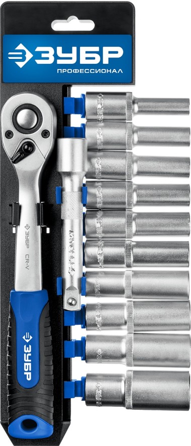 Набор торцовых головок ТБ-12У ЗУБР 12 шт., 27650-H12 Профессионал — Официальный партнер ЗУБР в России