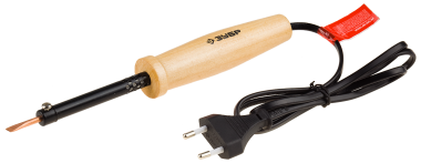 Электропаяльник ЗУБР &quot;МАСТЕР&quot; с деревянной рукояткой и долговечным жалом, форма клин, 40Вт — Официальный партнер ЗУБР в России