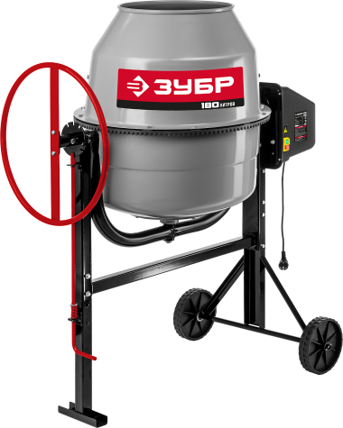 Бетономешалка (бетоносмеситель), чугунный венец, ЗУБР &quot;МАСТЕР&quot; БМЧ-180, 180л, 700Вт — Официальный партнер ЗУБР в России
