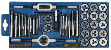 Набор метчиков и плашек ЗУБР &quot;МАСТЕР&quot;, инструментальная сталь 9ХС, 40 предметов, 2810-H40_z01 — Официальный партнер ЗУБР в России