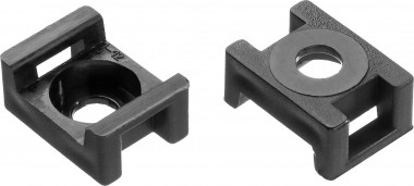 Площадка под хомут-стяжку усиленная ПХС-У черная, 16 x 23 мм, 100 шт, нейлоновая, ЗУБР — Официальный партнер ЗУБР в России