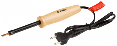 Электропаяльник ЗУБР  с деревянной рукояткой и долговечным жалом, форма клин, 25Вт, &quot;МАСТЕР&quot; 55405-25_z01 — Официальный партнер ЗУБР в России