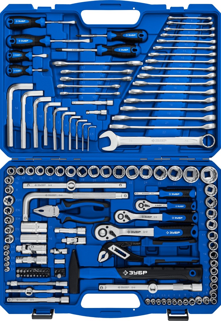 Универсальный набор инструмента Универсал-142 ЗУБР 142 шт., 27670-H142 по  цене 21 980 руб. у официального партнера ЗУБР в России