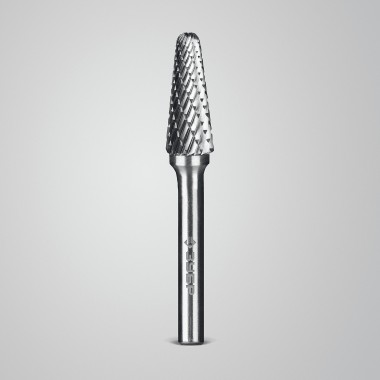 ЗУБР 10х25 мм, тип L (конус с закругленным углом 28°, радиус 2.2 мм), хв-к 6 мм, твердосплавная борфреза, ПРОФЕССИОНАЛ (28810-10-25) — Официальный партнер ЗУБР в России