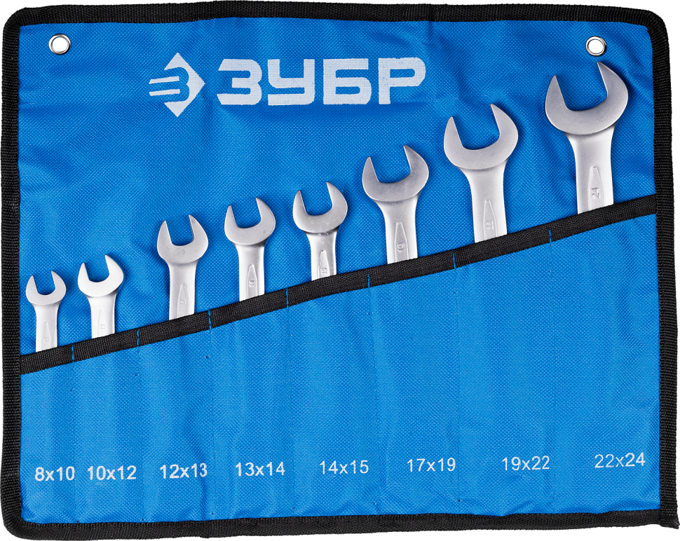 Набор рожковых гаечных ключей 8 шт, 8 - 24 мм, ЗУБР фото 1 — Официальный партнер ЗУБР в России