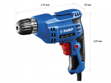 Дрель безударная, реверсивная, 420 Вт, 10 мм БЗП патрон, электронная регулировка скорости, 0-3000 об/мин, ЗУБР Профессионал — Официальный партнер ЗУБР в России