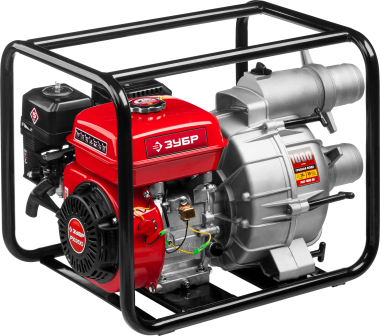 Мотопомпа бензиновая, ЗУБР МПГ-1000-80, для грязной воды, 1000 л/мин (60 м3/ч), патрубки 80 мм, напор 26 м, всасывание 8 м — Официальный партнер ЗУБР в России