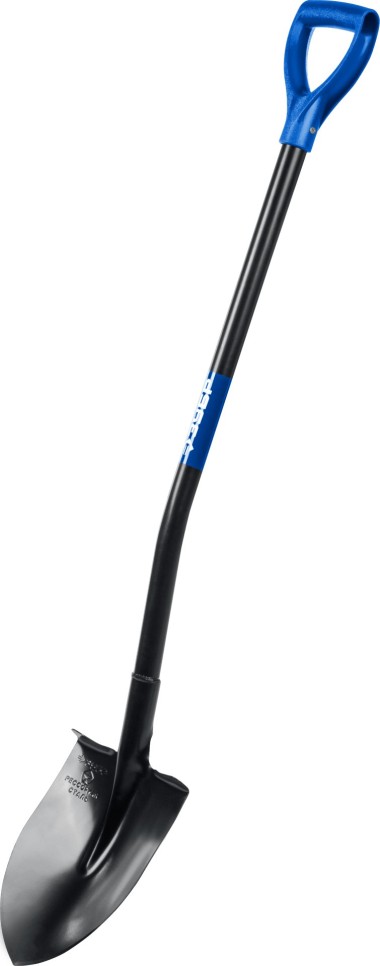 ЗУБР  ПРОФИ-7, 275х205х1200мм, полотно рессорная сталь 1.6мм закалено, стальной изог.черенок с ручкой, штыковая лопата, тип ЛСГ, Профессионал (39557) — Официальный партнер ЗУБР в России