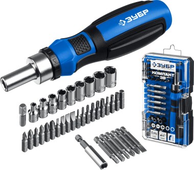 Отвертка реверсивная в наборе Компакт-38 ЗУБР 38 шт., 25165-H38_z01 Профессионал — Официальный партнер ЗУБР в России