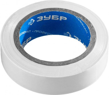 ЗУБР Электрик-10 Изолента ПВХ, напряжение до 6000В, не поддерживает горение, 10м, (0,13х15мм), белая — Официальный партнер ЗУБР в России