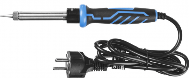 Электропаяльник ЗУБР c двухкомпонентной рукояткой в наборе с припоем и подставкой, форма конус, 60Вт, &quot;ПРОФЕССИОНАЛ&quot; 55402-60_z01 — Официальный партнер ЗУБР в России