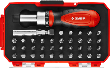 ЗУБР. Набор: Отвертка с насадками, Cr-V сталь, в компактном боксе — Официальный партнер ЗУБР в России