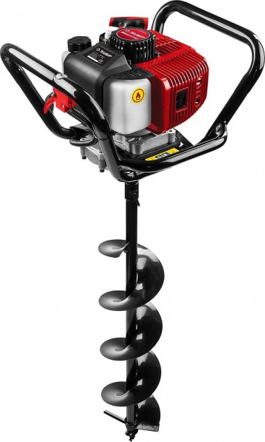 Мотобур (бензобур) со шнеком, d=60-200 мм, 52 см3, 1 оператор, ЗУБР МБ1-200 Н — Официальный партнер ЗУБР в России