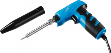 Электропаяльник ЗУБР  &quot;ТУРБО&quot; пистолетного типа, 2 уровня мощности 30/ 130 ВТ, 220 В, форма конус, &quot;ПРОФЕССИОНАЛ&quot; 55408_z01 — Официальный партнер ЗУБР в России