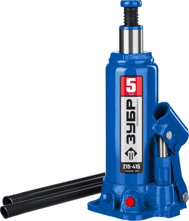 Домкрат бутылочный гидравлический ЗУБР 5 т, 215-415 мм, 43060-5_z01, Профессионал — Официальный партнер ЗУБР в России