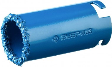 Кольцевая коронка ЗУБР высота 55мм, d=33мм, c карбид-вольфрамовой крошкой, &quot;Профессионал&quot;, 33350-33_z01 — Официальный партнер ЗУБР в России