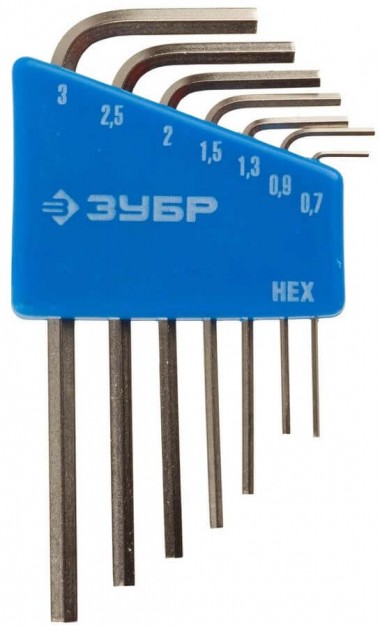 Набор ключей имбусовых ЗУБР &quot;ЭКСПЕРТ&quot; МИНИ для точных работ, Cr-V, HEX 0,7, 0,9, 1,3, 1,5, 2, 2,5, 3 мм, 7 шт, 27471-H7 — Официальный партнер ЗУБР в России
