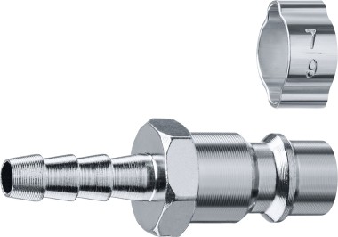 Переходник быстросъемный для пневмоинструмента ЗУБР 6 мм штуцер-рапид штуцер, с хомутом, 64918-06 Профессионал — Официальный партнер ЗУБР в России